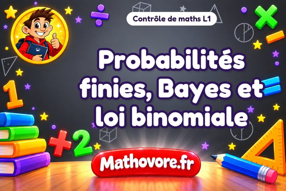 Contrôle de maths L1 : probabilités finies, Bayes et loi binomiale