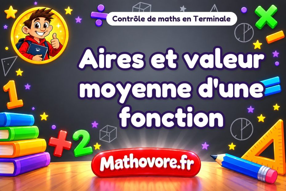 Contrôle de maths Terminale : aires et valeur moyenne d'une fonction