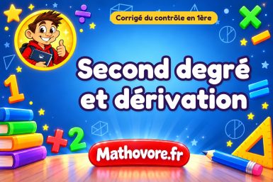 Corrigé du contrôle de maths 1ère : second degré et dérivation