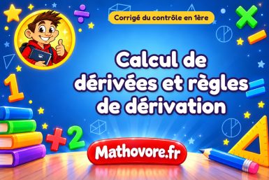 Corrigé du contrôle de maths 1ère : calcul de dérivées et règles de dérivation