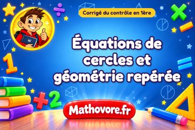 Corrigé du contrôle de maths 1ère : équations de cercles et géométrie repérée