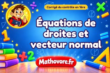 Corrigé du contrôle de maths 1ère : équations de droites et vecteur normal