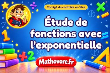 Corrigé du contrôle de maths 1ère : étude de fonctions avec l'exponentielle