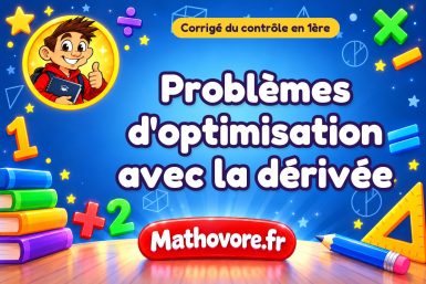Corrigé du contrôle de maths 1ère : problèmes d'optimisation avec la dérivée