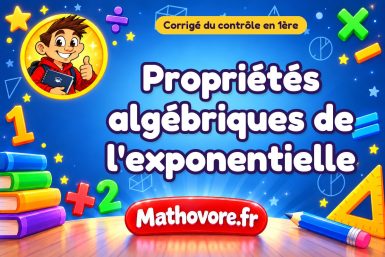 Corrigé du contrôle de maths 1ère : propriétés algébriques de l'exponentielle