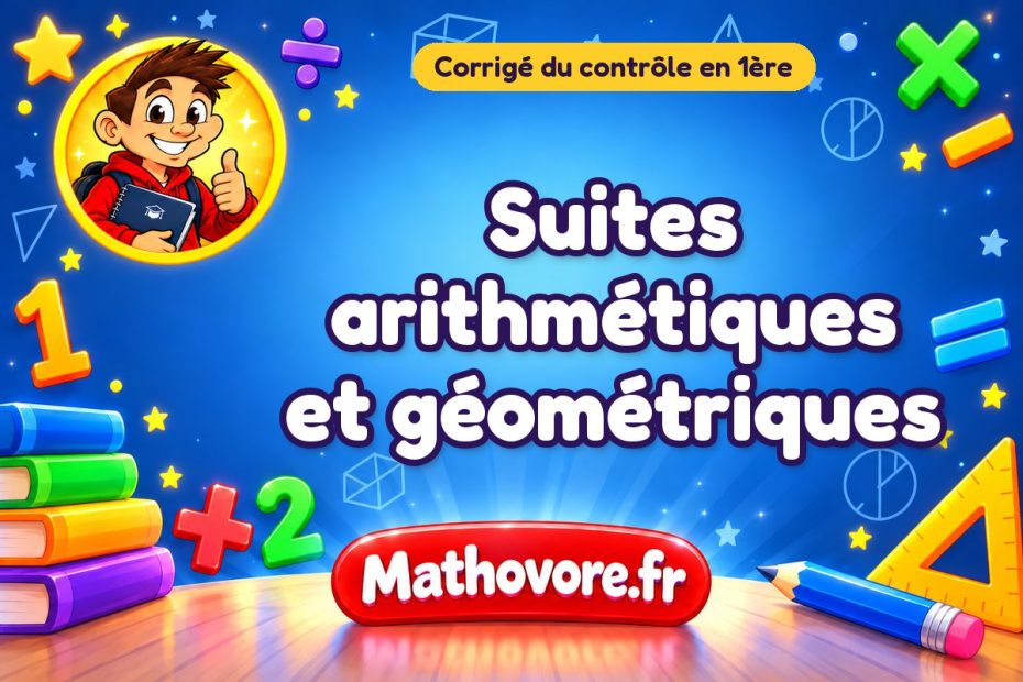 Corrigé du contrôle de maths 1ère : suites arithmétiques et géométriques