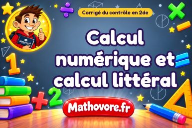 Corrigé du contrôle de maths 2de : calcul numérique et calcul littéral