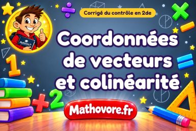 Corrigé du contrôle de maths 2de : coordonnées de vecteurs et colinéarité