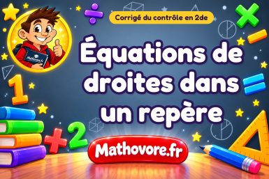Corrigé du contrôle de maths 2de : équations de droites dans un repère