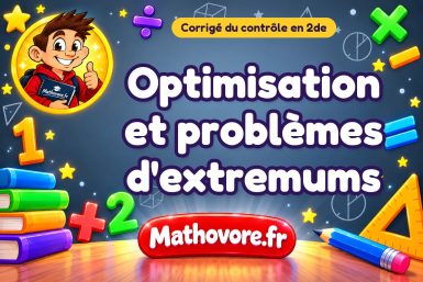 Corrigé du contrôle de maths 2de : optimisation et problèmes d'extremums