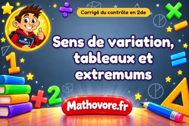 Corrigé du contrôle de maths 2de : sens de variation, tableaux et extremums