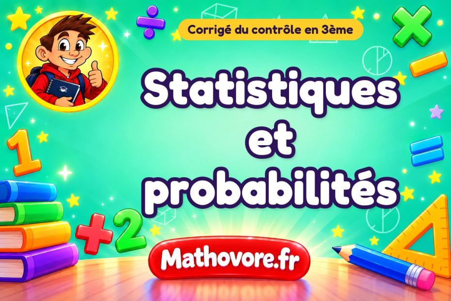 Corrigé du contrôle de maths 3ème : statistiques et probabilités