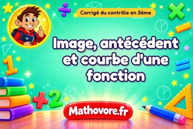 Corrigé du contrôle de maths 3ème : image, antécédent et courbe d'une fonction