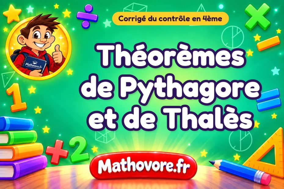 Corrigé du contrôle de maths 4ème : théorèmes de Pythagore et de Thalès