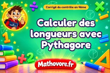 Corrigé du contrôle de maths 4ème : calculer des longueurs avec Pythagore