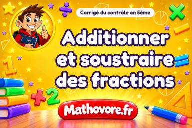 Corrigé du contrôle de maths 5ème : additionner et soustraire des fractions