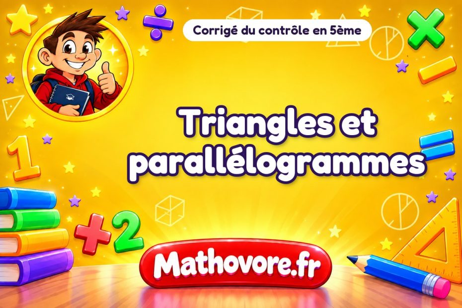 Corrigé du contrôle de maths 5ème : triangles et parallélogrammes