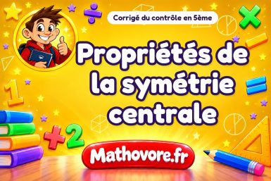 Corrigé du contrôle de maths 5ème : propriétés de la symétrie centrale