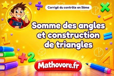 Corrigé du contrôle de maths 5ème : somme des angles et construction de triangles