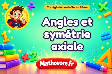 Corrigé du contrôle de maths 6ème : angles et symétrie axiale