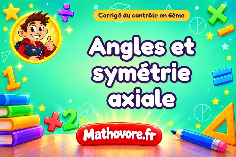 Corrigé du contrôle de maths 6ème : angles et symétrie axiale
