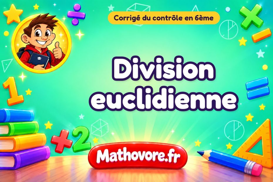 Corrigé du contrôle de maths 6ème : division euclidienne