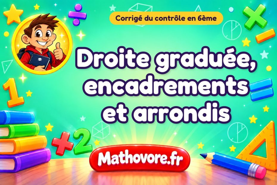 Corrigé du contrôle de maths 6ème : droite graduée, encadrements et arrondis