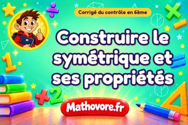 Corrigé du contrôle de maths 6ème : construire le symétrique et ses propriétés