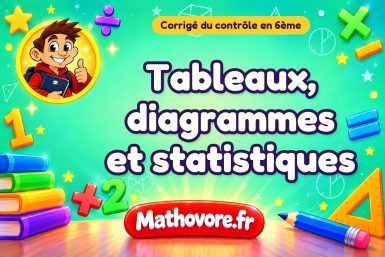 Corrigé du contrôle de maths 6ème : tableaux, diagrammes et statistiques