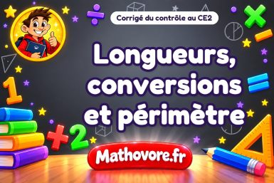 Corrigé du contrôle de maths CE2 : longueurs, conversions et périmètre