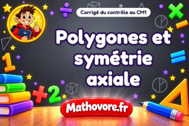 Corrigé du contrôle de maths CM1 : polygones et symétrie axiale
