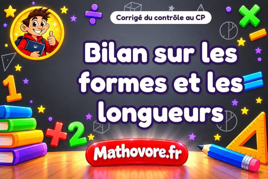 Corrigé du contrôle de maths CP : bilan sur les formes et les longueurs