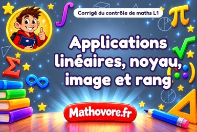 Corrigé du contrôle de maths L1 : applications linéaires, noyau, image et rang
