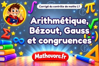 Corrigé du contrôle de maths L1 : arithmétique, Bézout, Gauss et congruences