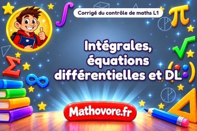 Corrigé du contrôle de maths L1 : intégrales, équations différentielles et DL