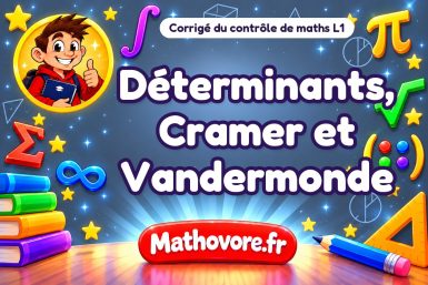 Corrigé du contrôle de maths L1 : déterminants, Cramer et Vandermonde