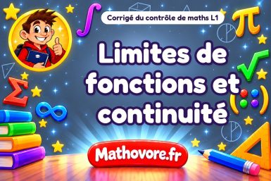Corrigé du contrôle de maths L1 : limites de fonctions et continuité