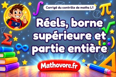Corrigé du contrôle de maths L1 : réels, borne supérieure et partie entière