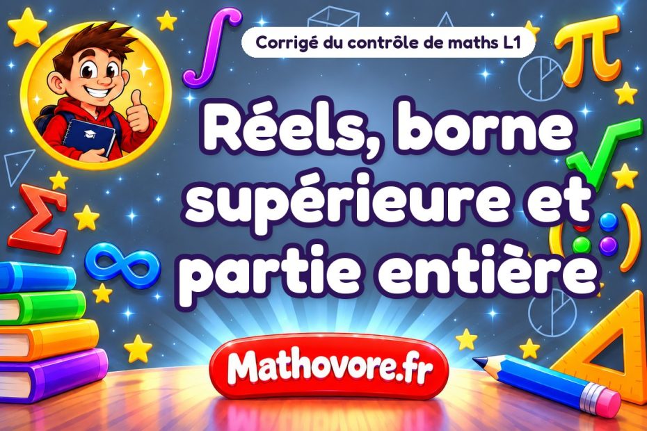 Corrigé du contrôle de maths L1 : réels, borne supérieure et partie entière
