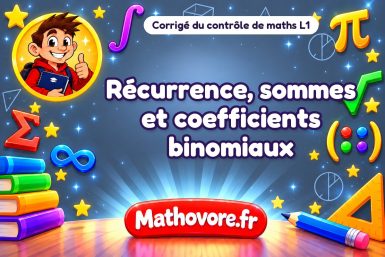 Corrigé du contrôle de maths L1 : récurrence, sommes et coefficients binomiaux