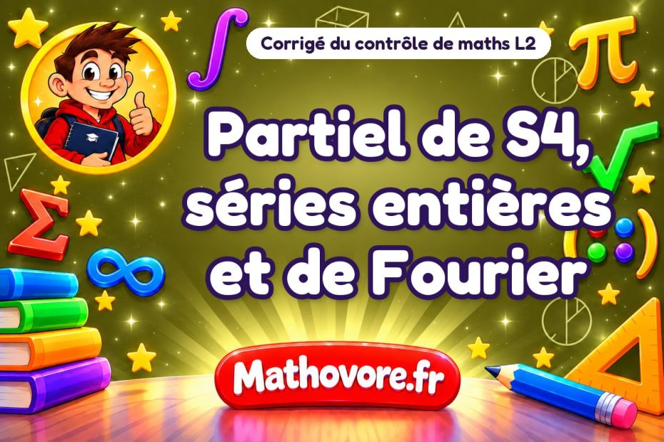 Corrigé du contrôle de maths L2 : partiel de S4, séries entières et de Fourier