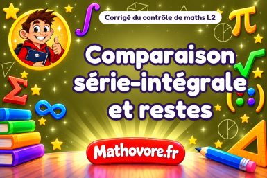 Corrigé du contrôle de maths L2 : comparaison série-intégrale et restes