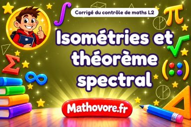 Corrigé du contrôle de maths L2 : isométries et théorème spectral