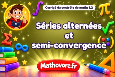 Corrigé du contrôle de maths L2 : séries alternées et semi-convergence