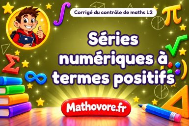 Corrigé du contrôle de maths L2 : séries numériques à termes positifs