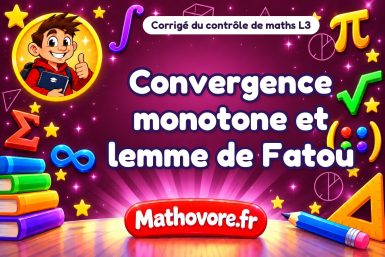 Corrigé du contrôle de maths L3 : convergence monotone et lemme de Fatou