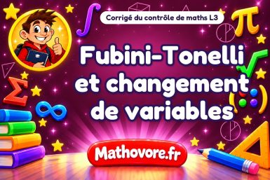 Corrigé du contrôle de maths L3 : Fubini-Tonelli et changement de variables