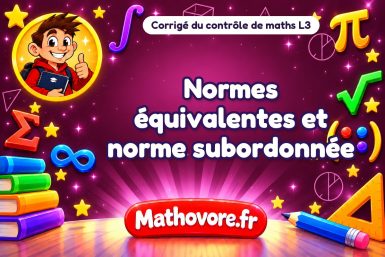Corrigé du contrôle de maths L3 : normes équivalentes et norme subordonnée