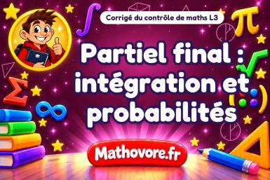 Corrigé du contrôle de maths L3 : partiel final : intégration et probabilités