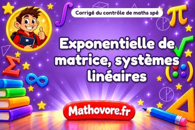 Corrigé du contrôle de maths spé : exponentielle de matrice, systèmes linéaires